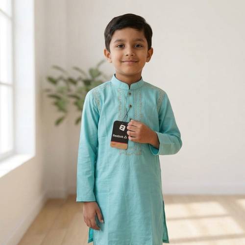 [KID-KUR-003] Boys Kurta Shalwar - Reebok - Turquoise (Size 14)