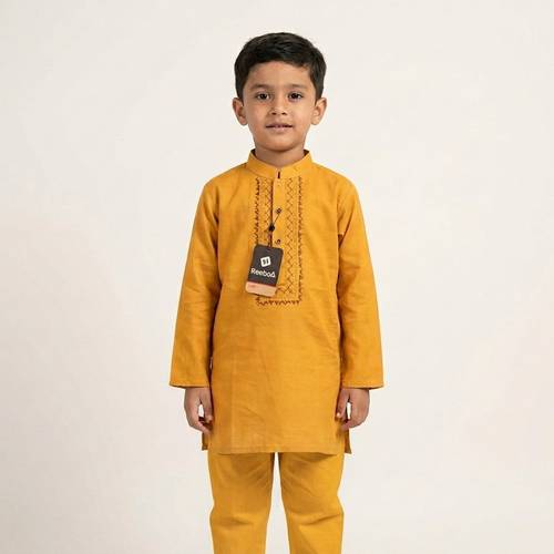 [KID-KUR-009] Boys Kurta Shalwar - Reebok - Mustard (Size 16)