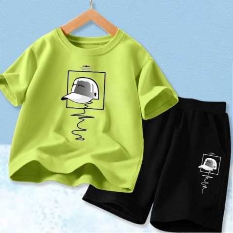 Boys T-Shirt & Shorts Set - Cap Print