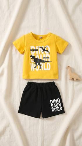 Boys T-Shirt & Shorts Set - Dinosaur World (1-2)