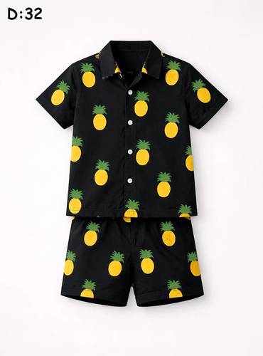Boys Shirt & Shorts Set - Pineapple Print (1-2)