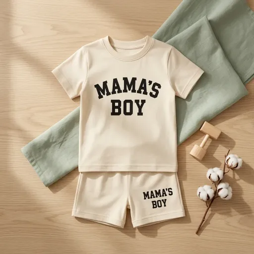 "Mama’s Boy" Varsity Co-ord Set – Natural Beige (2-3 Years)