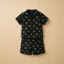 Boys' "Tropical Escape" Resort Set – Midnight Black & Leaf Green